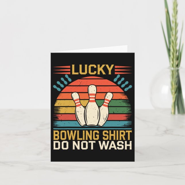 Lucky Bowling Funny Bowling  Card (Front)