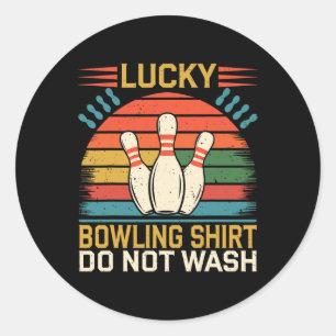 Lucky Bowling Funny Bowling Classic Round Sticker