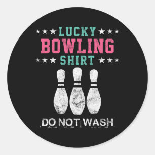 Lucky Bowling Gift For Women Wife Mum Or Girls Classic Round Sticker