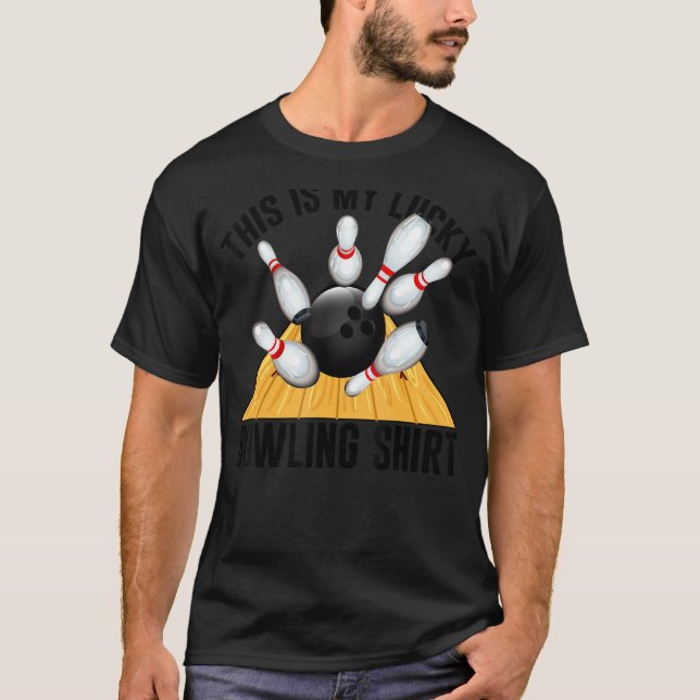 Lucky Bowling  Team Vintage Retro T-Shirt (Front)