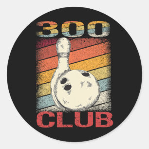 Lucky Bowling The Perfect Game Shirt 300 Club  Classic Round Sticker