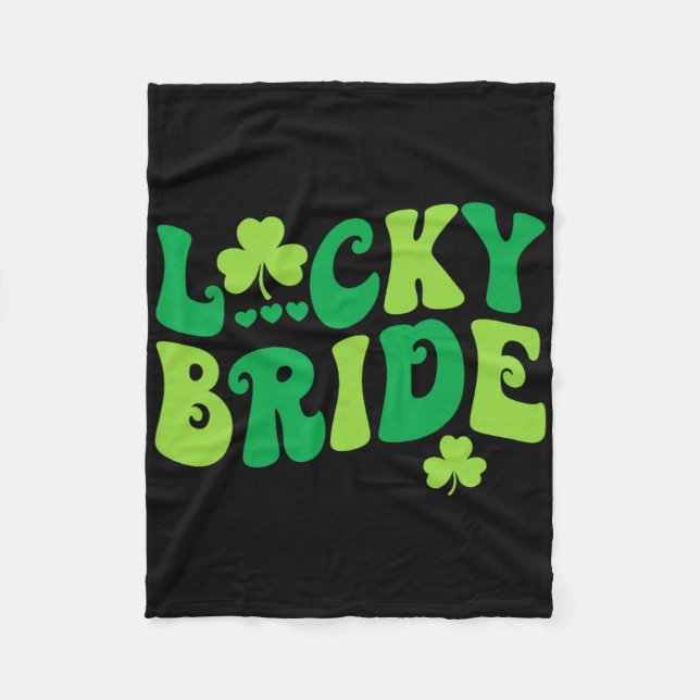 Lucky Bride Groom Couples Matching Wedding St Patr Fleece Blanket (Front)