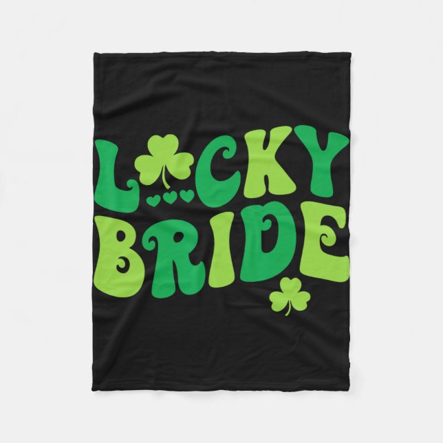 Lucky Bride Groom Couples Matching Wedding St Patr Fleece Blanket (Front)