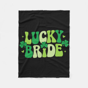 Lucky Bride Groom Couples Matching Wedding St Patr Fleece Blanket