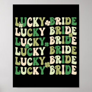 Lucky Bride Groom Matching Couples Wedding St Patr Poster