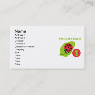Lucky  Bug 1st Birthday T-shirts and Gifts Business Card