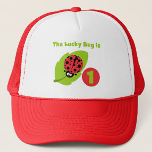 Lucky  Bug 1st Birthday T-shirts and Gifts Trucker Hat