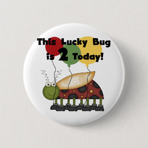 Lucky Bug 2nd Birthday T-shirts and Gifts 6 Cm Round Badge