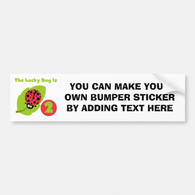 Lucky Bug 2nd Birthday T-shirts and Gifts Bumper Sticker (Front)