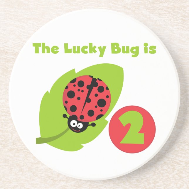 Lucky Bug 2nd Birthday T-shirts and Gifts Coaster (Front)