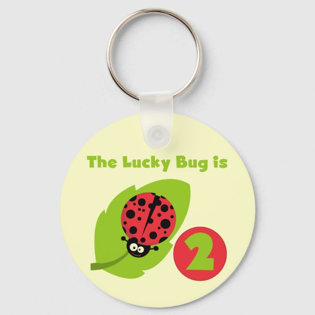 Lucky Bug 2nd Birthday T-shirts and Gifts Key Ring (Front)
