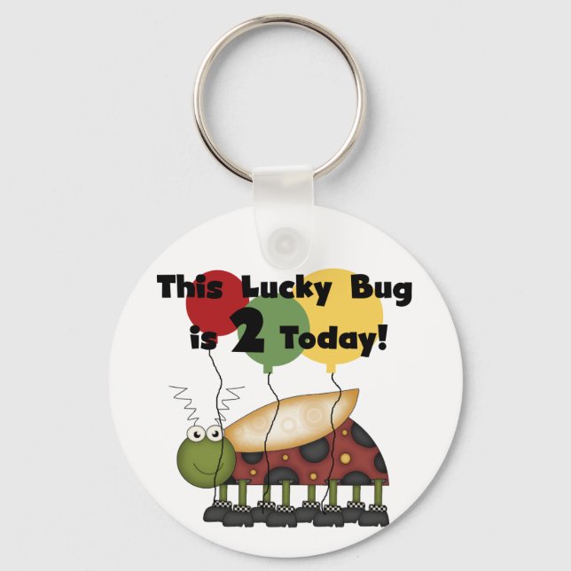 Lucky Bug 2nd Birthday T-shirts and Gifts Key Ring (Front)