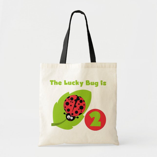 Lucky Bug 2nd Birthday T-shirts and Gifts Tote Bag (Front)