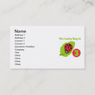Lucky Bug 3rd Birthday T shirts and Gifts Business Card