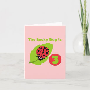 Lucky Bug 3rd Birthday T shirts and Gifts Card