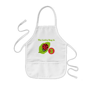 Lucky Bug 3rd Birthday T shirts and Gifts Kids Apron