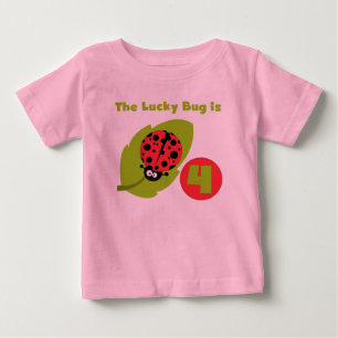 Lucky Bug 4th Birthday T-shirts and Gifts