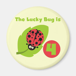 Lucky Bug 4th Birthday T-shirts and Gifts Magnet