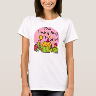Lucky Bug Cupcake 1st Birthday Tshirts and Gifts