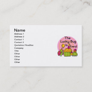 Lucky Bug Cupcake 2nd Birthday T-shirts and Gifts Business Card