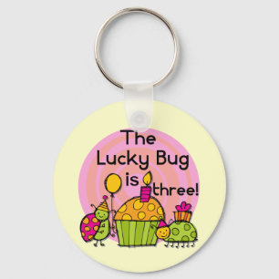 Lucky Bug Cupcake 3rd Birthday Tshirts and Gifts Key Ring