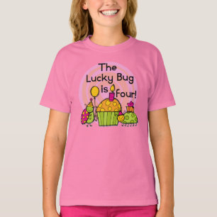 Lucky Bug Cupcake 4th Birthday T-shirts and Gifts
