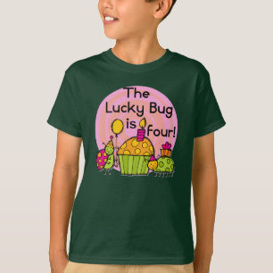 Lucky Bug Cupcake 4th Birthday T-shirts and Gifts