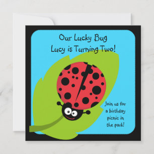 Lucky Bug Customised Birthday Invites
