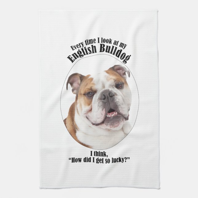 Lucky Bulldog Tea Towel (Vertical)