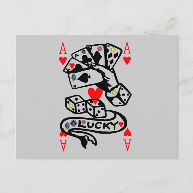 Lucky Cards In Black And Red (Front)