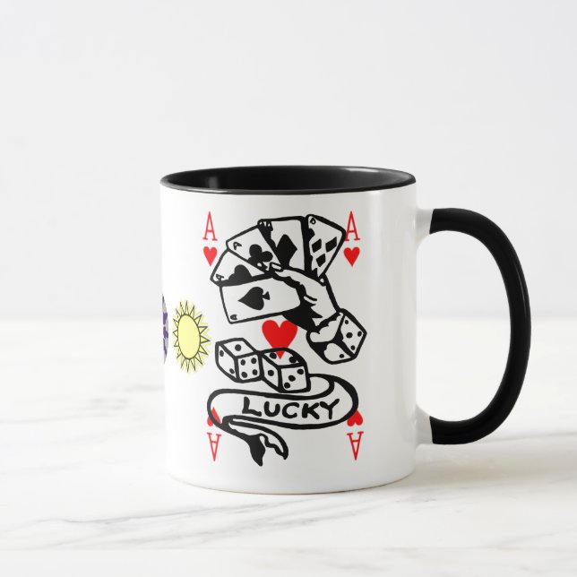 Lucky Cards In Multi colours Mug (Right)