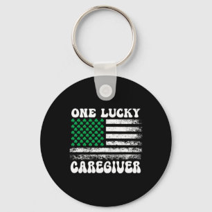 Lucky Caregiver St Patricks Day Caregiver Nurse Key Ring