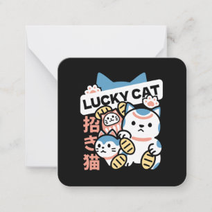 Lucky Cat Art – Maneki Neko with Gold Coin Card