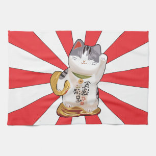 Lucky Cat B Tea Towel
