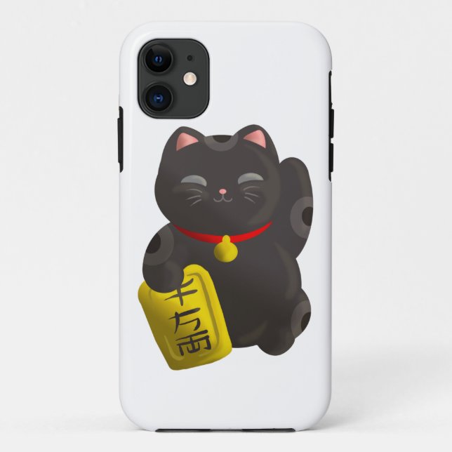 Lucky Cat Black Case-Mate iPhone Case (Back)