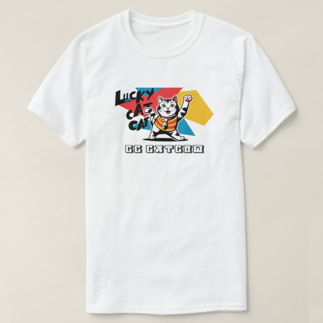 Lucky Cat [ CC-CatCow ] T-Shirt (Design Front)