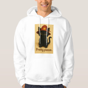 Lucky Cat Emi – Kawaii Begging Pose Witch Cat Hoodie