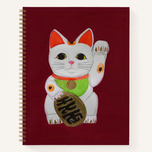 Lucky Cat Feng Shui Notebook Planner (Front)