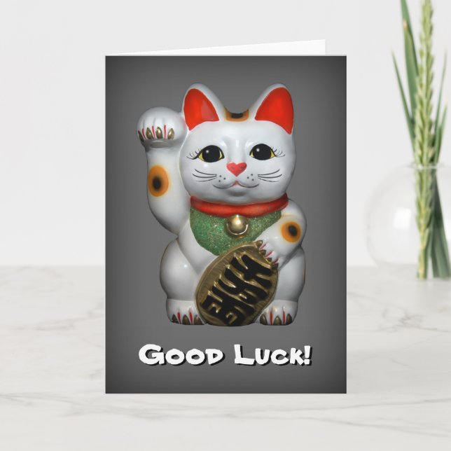 Lucky Cat Good Luck Card (Front)