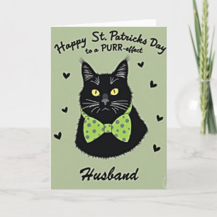 Lucky Cat Husband St Patricks Day Card