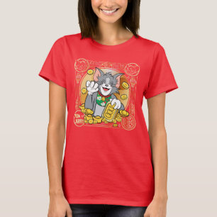 Lucky Cat Jerry With Gold Sycees T-Shirt