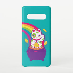 Lucky Cat Maneki Neko Good Luck Pot of Gold Samsung Galaxy Case