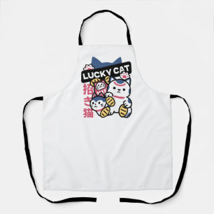 Lucky Cat Maneki Neko – Japanese Fortune Cat  Apron