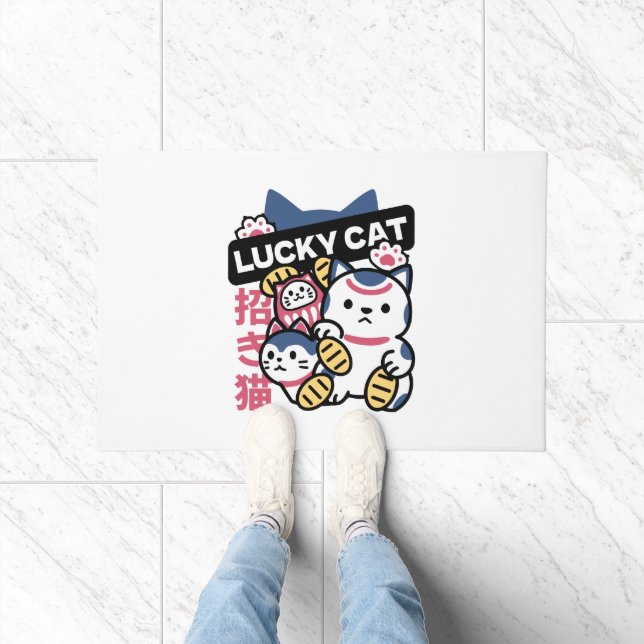 Lucky Cat Maneki Neko – Japanese Fortune Cat  Doormat (Indoor)