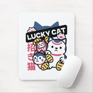 Lucky Cat Maneki Neko – Japanese Fortune Cat  Mouse Mat