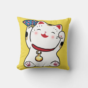 Lucky Cat Maneki Neko Pillow