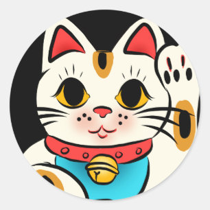 Lucky cat Maneki Neko stickers