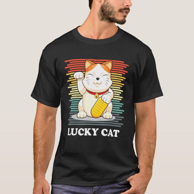 Lucky Cat  Maneki Neko T-Shirt (Front)