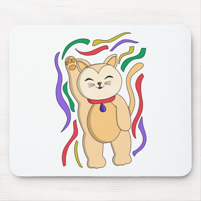 Lucky Cat Mouse Mat (Front)