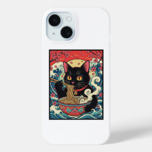 Lucky Cat Ramen Noodle Art iPhone 15 Case